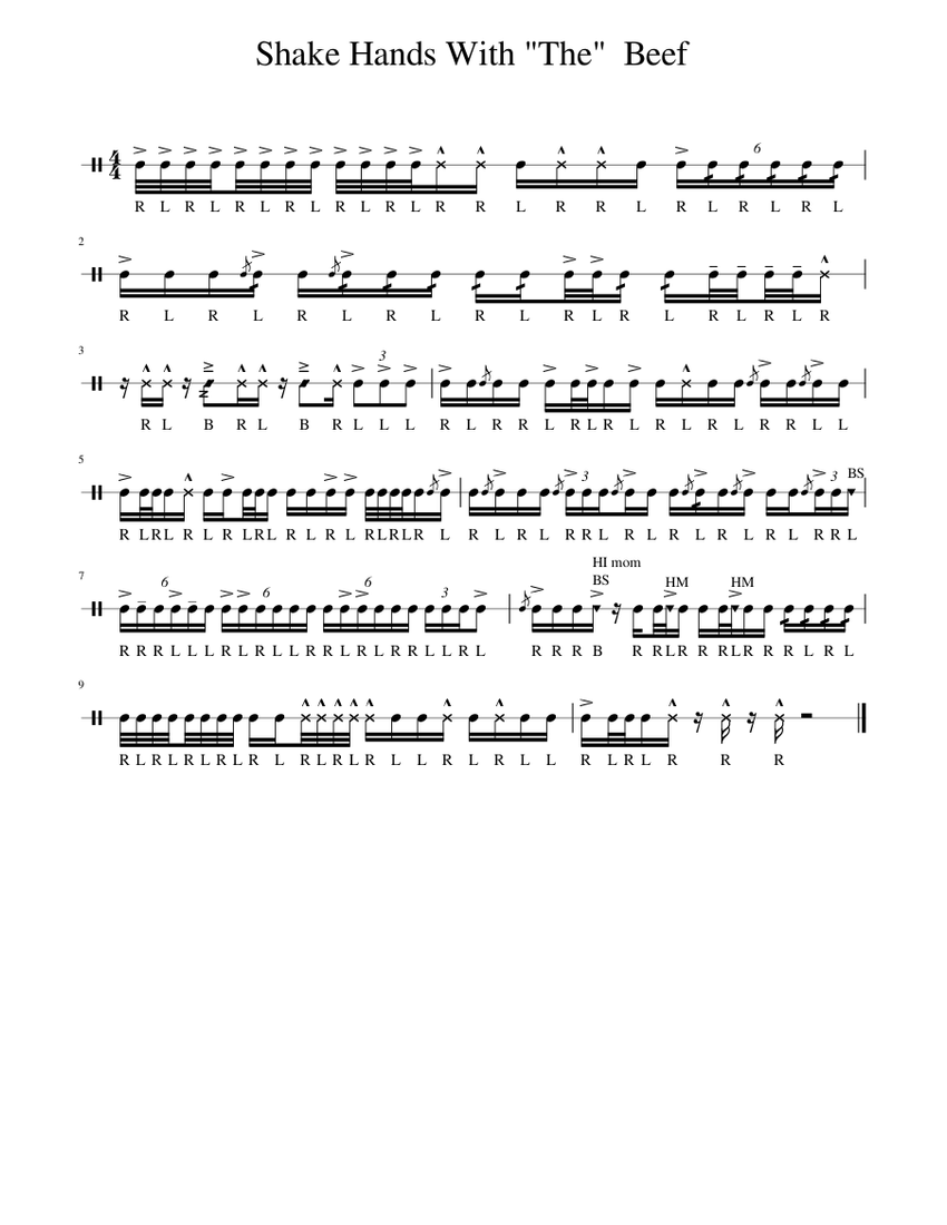 Shake_Hands_With__The__Beef Sheet Music for Snare drum (Solo ...