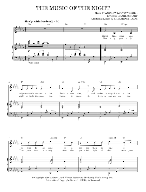 The Music Of The Night (from The Phantom Of The Opera) - Andrew Lloyd Webber, Jackie Evancho (Piano Vocal)