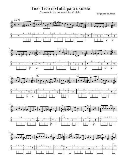 Tico-Tico no fubá para ukulele