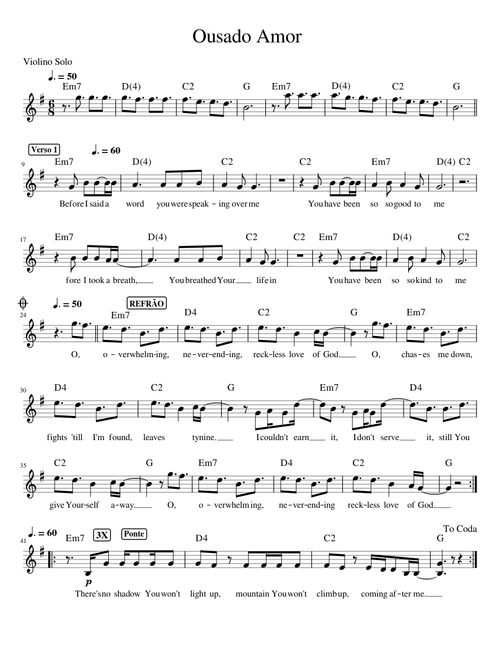 Reckless love – Cory Asbury Reckless love – Violino