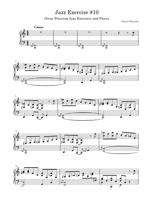 ☆ Oscar Peterson-Jazz Exercises And Pieces For The Young