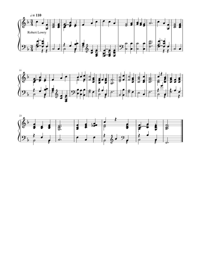 Master Speak Thy Servant Heareth Lowry Robert Lowry Sheet Music