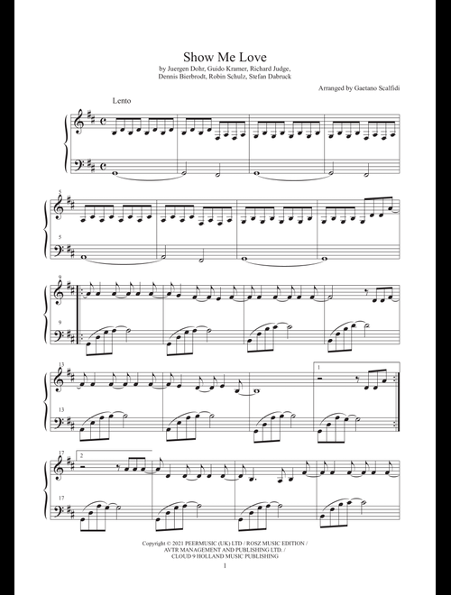 Show Me Love (Arr. Gaetano Scalfidi) - Robin Schulz & J.u.d.g.e (Piano Solo)