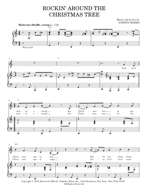 Rockin' Around The Christmas Tree - Toby Keith Sting (Piano Vocal)