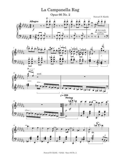 La Campanella Rag - Opus 66 No. 2