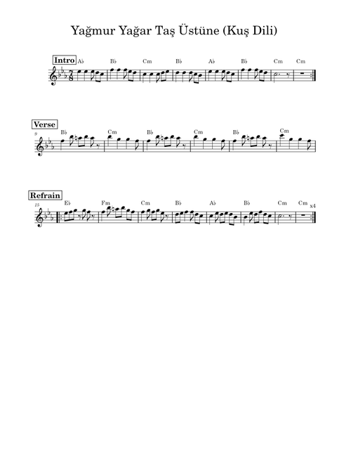 Yağmur Yağar Taş üstüne – Turkey Folk Song