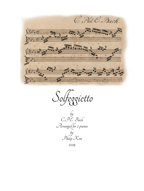 C. P. E. Bach Solfeggietto (Solfeggio) in C minor arranged for 2 pianos (Arr. Philip Kim) - C P E Bach (Piano Duet)