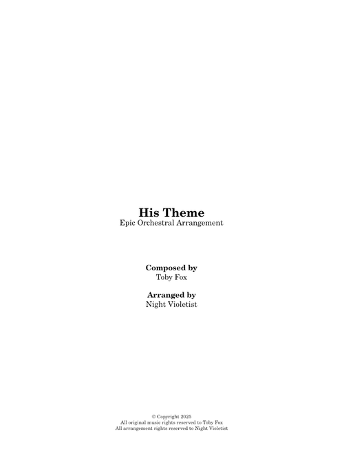 His Theme – Toby Fox – Epic Orchestral Arrangement