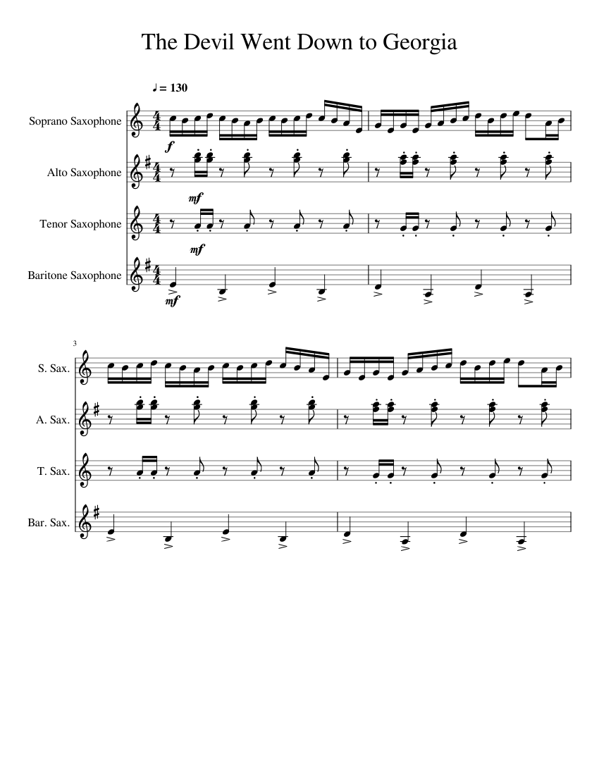 deal with the devil saxophone sheet music