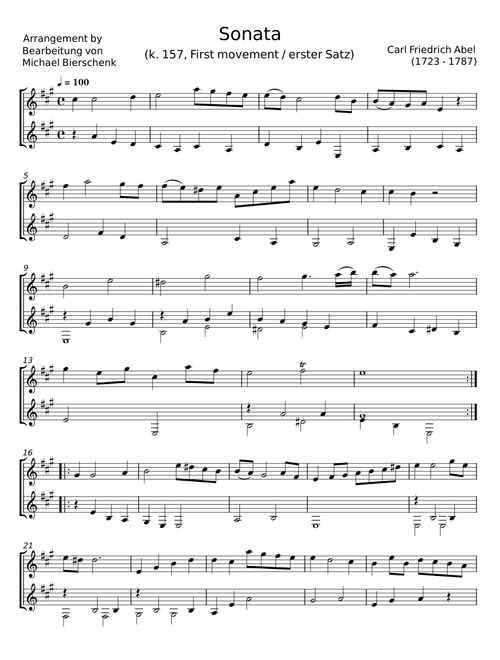 Flute Sonata in D major - Carl Friedrich Abel