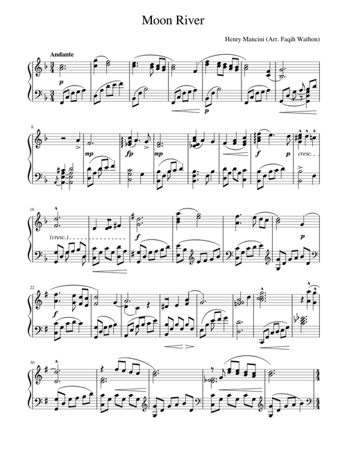 Moon River - Henry Mancini  Arr. by Faqih