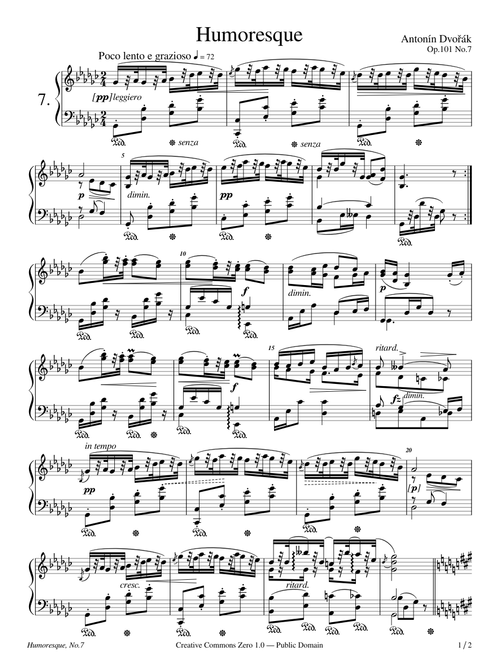 Humoresque No. 7 - Dvořák - 1894