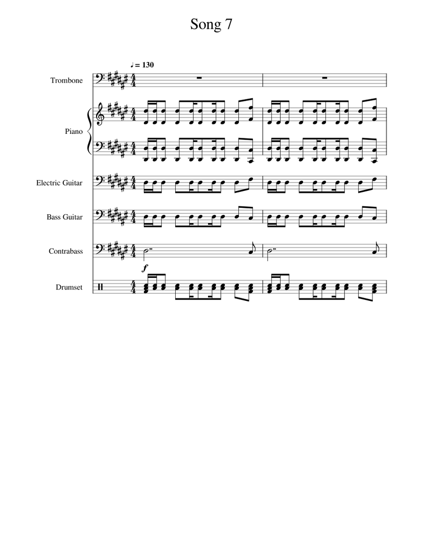 Song 7 Sheet Music for Piano, Trombone, Contrabass, Guitar & more ...