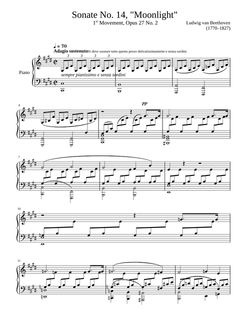 Moonlight Sonata 1st Movement – Ludwig van Beethoven Ludwig van Beethoven Moonlight Sonata, 1st Movement