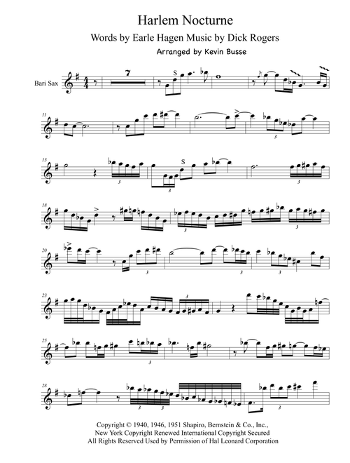 Harlem Nocturne (Arr. Kevin Busse) - Earle Hagen (Baritone Sax Solo)