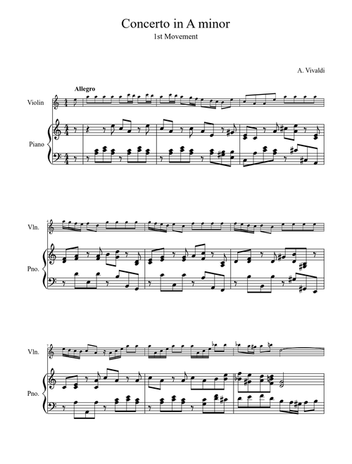 Violin Concerto in A minor 1st Movement