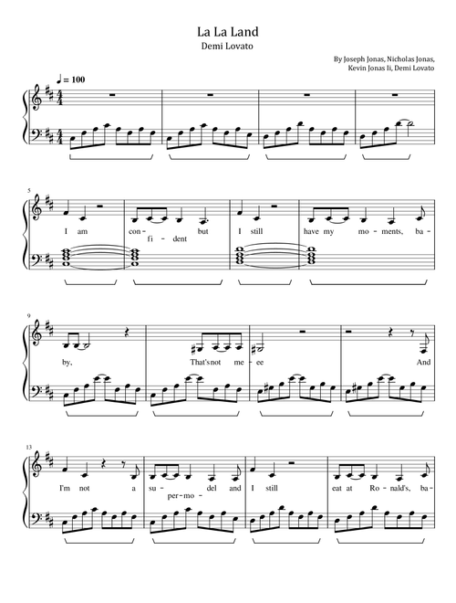 La La Land (Arr. poon) - Demi Lovato (Piano Solo)