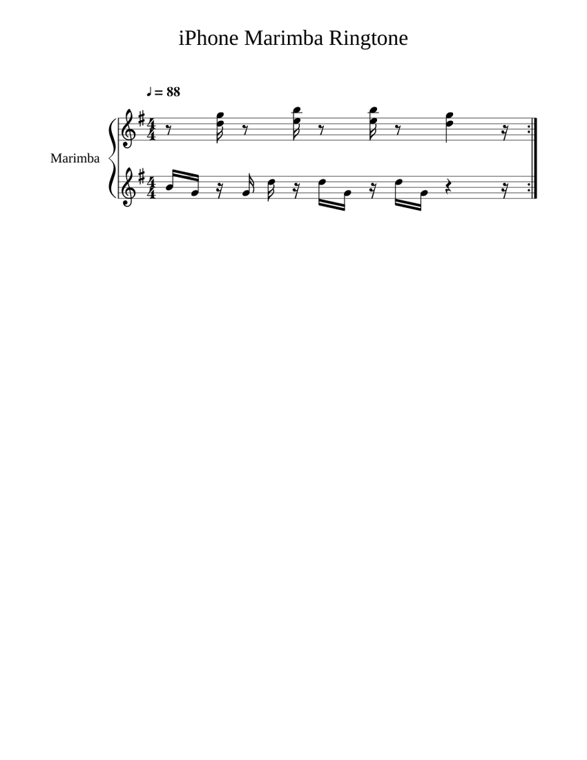 iPhone Marimba Ringtone Sheet music for Marimba (Solo)