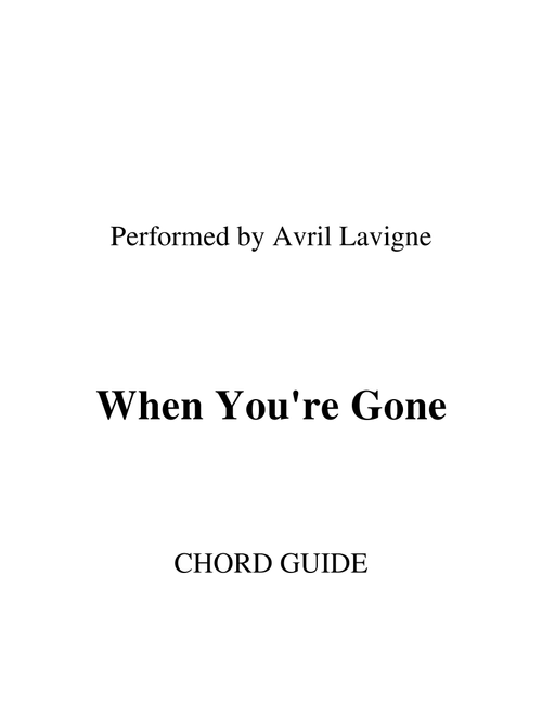When You're Gone (Arr. RWM) - Avril Lavigne (Lead Sheet - Fake Book)