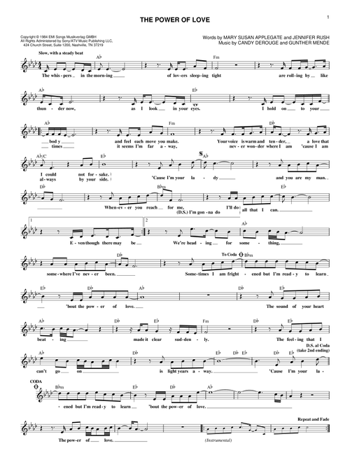 The Power Of Love - Air Supply (Lead Sheet - Fake Book)