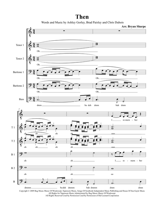 Then (Arr. Bryan Sharpe) - Brad Paisley (Choral, TTBB)