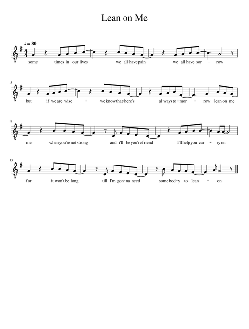 Lean on Me guitar