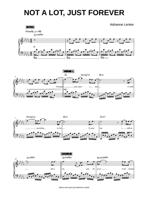 Not a lot, just forever - Adrianne Lenker (Piano)