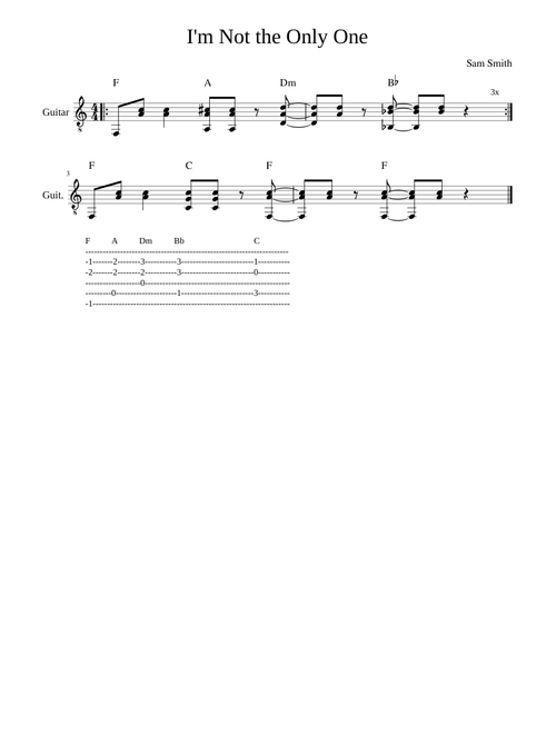 I'm Not the Only One - Guitar