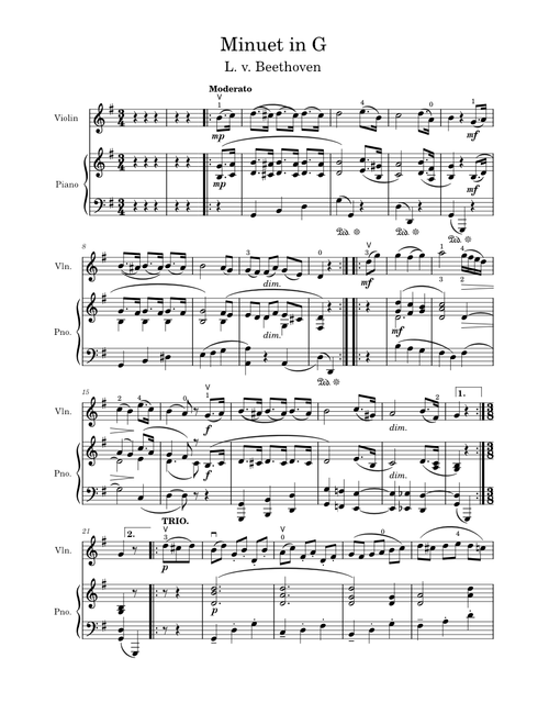Minuet in G Major WoO 10, No. 2 – Ludwig van Beethoven