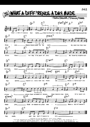 What A Differenace A Day Made Sheet Music with Chords for