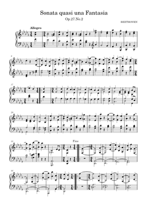 Sonata quasi una fantasia – Ludwig van Beethoven Sheet Music for