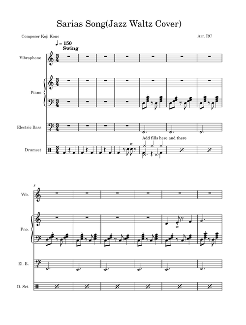 Sarias song Jazz Waltz Cover