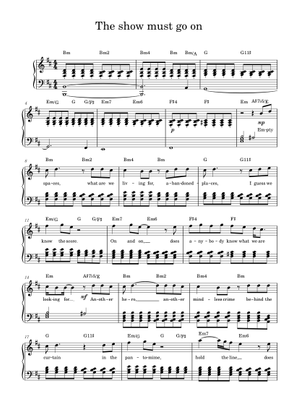 PERSONZ The Show Must Go On バンドスコア Play Official version of The show must go on Sheet Music by Queen
