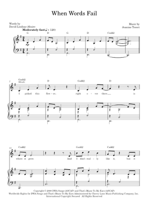 Play Official version of When Words Fail Sheet Music by Shrek The ...