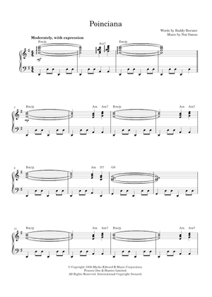 Poinciana - Nat Simon Sheet Music with Chords for Piano (Solo) easy ...
