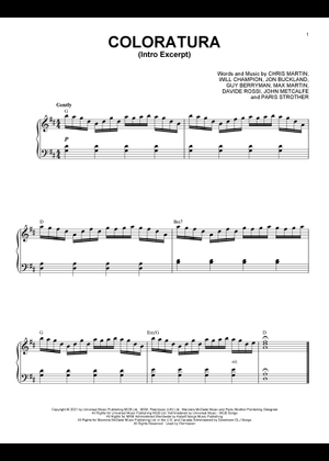 Play Official version of Coloratura Sheet Music by Coldplay for Piano ...