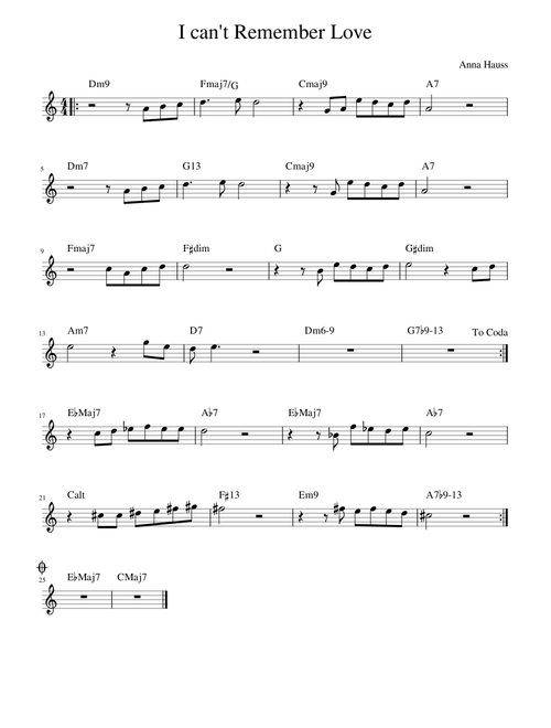 I Can't Remember Love
