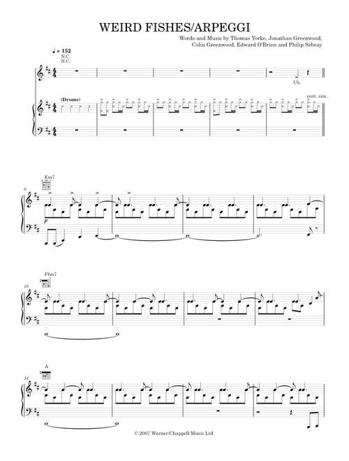 Weird fishes arpeggi - Radiohead (Piano-Voice)