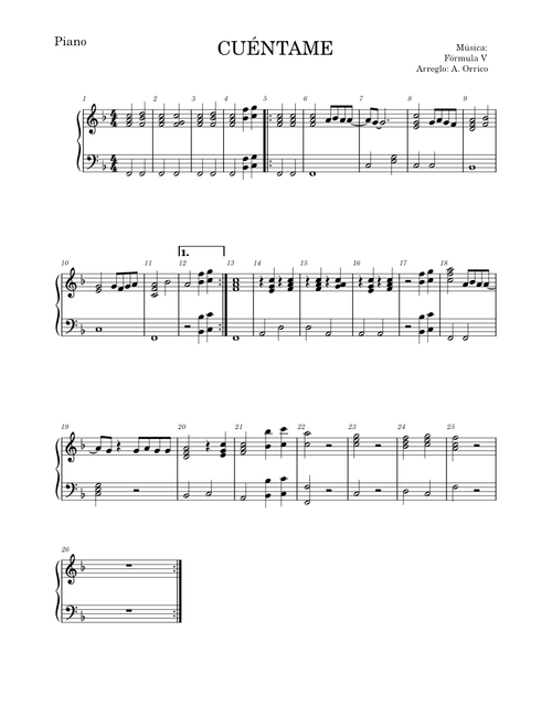 Cuentame – Formula V