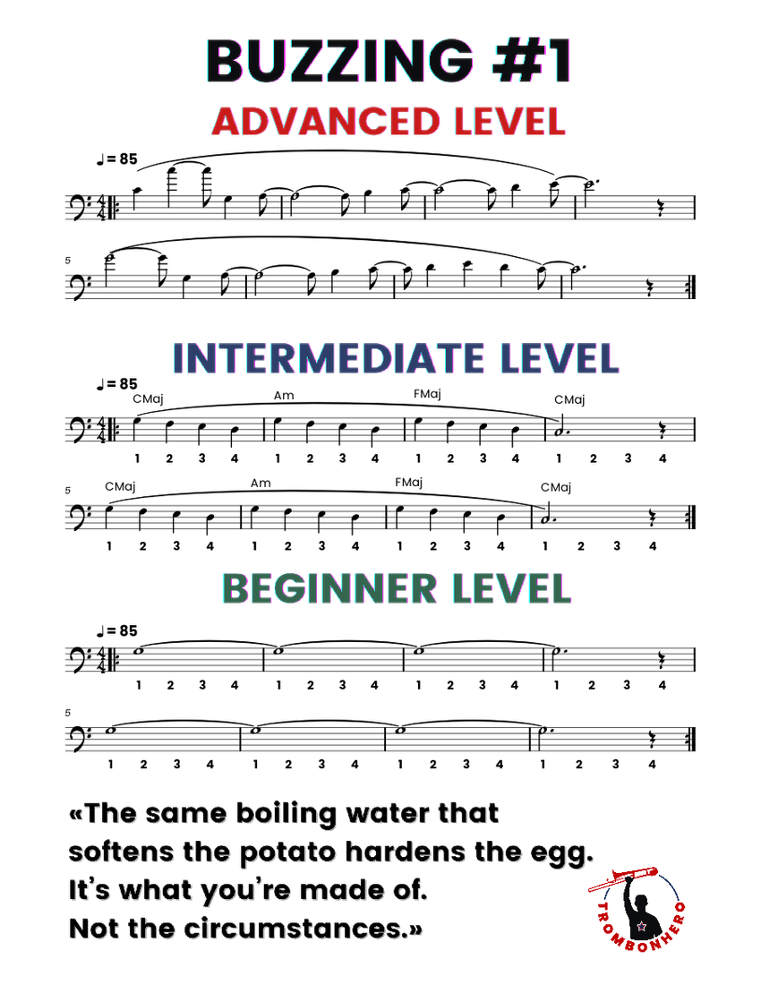 Buzzing 1 Trombonhero piano tutorial