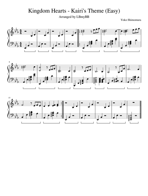 Kingdom Hearts - Kairi's Theme (Easy)
