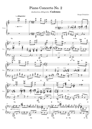 Piano Concerto No. 2 Opus 16, 1st Movement – Prokofiev Sheet Music