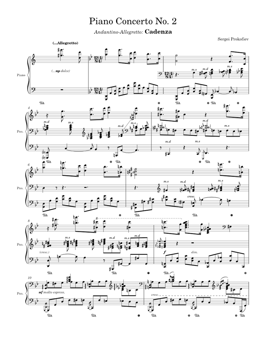 Piano Concerto No.2, Op.16 – Sergei Prokofiev Piano Concerto Piano Concerto No.2, Op.16 – Sergei Prokofiev Piano Concerto