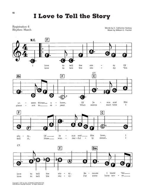 I Love To Tell The Story - Alan Jackson (E-Z Play Today)