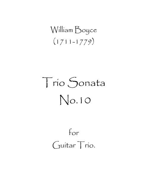 Trio Sonata No.10 (Arr. Spence Bundy) (Guitar Ensemble)