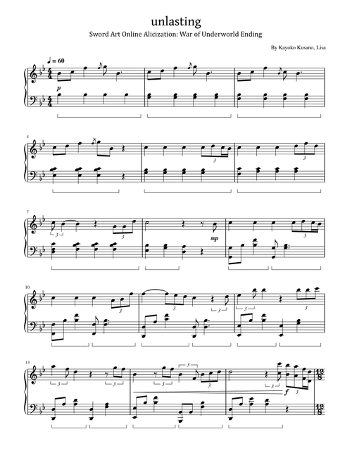 Unlasting (Arr. poon) - LiSA (Piano Solo)