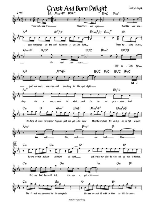 Crash And Burn Delight - Lead sheet