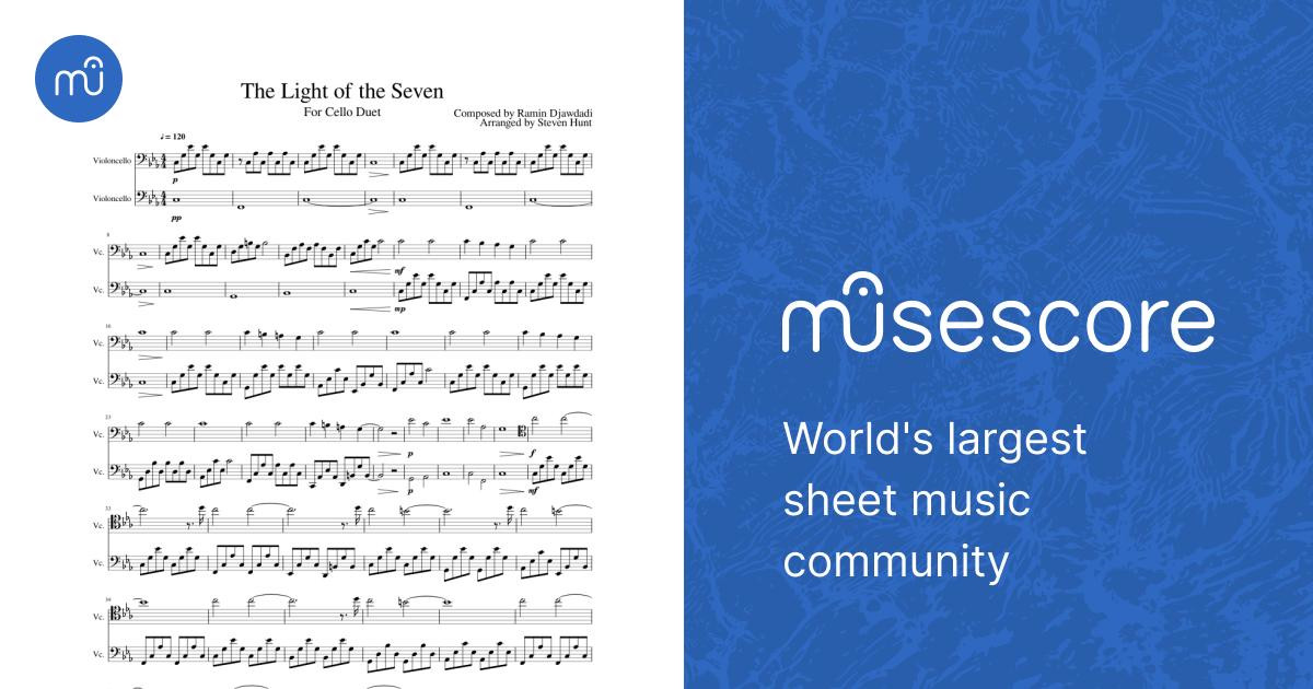 値下げ・CHANGES for 7 Flutes スコア&パート譜 The Light of the Seven for Cello Duet Sheet Music for Cello