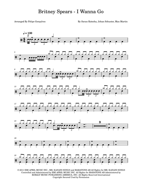 I Wanna Go (Arr. The Ninja) - Britney Spears (Drums)