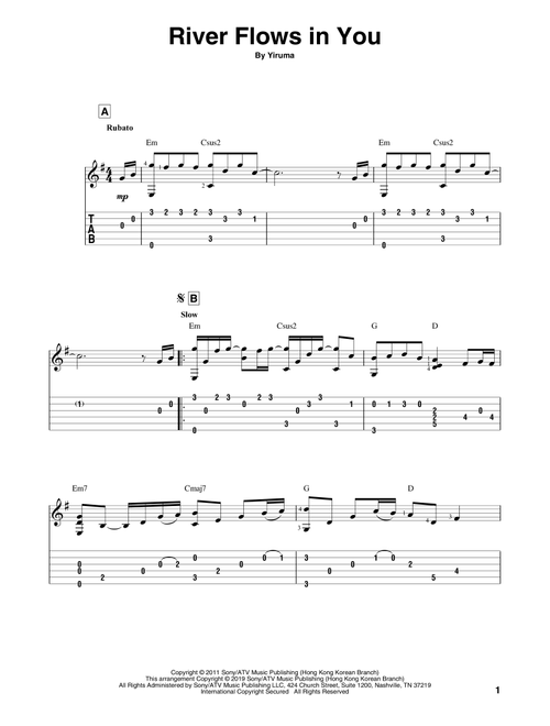 River Flows In You - Yiruma (Solo Guitar)